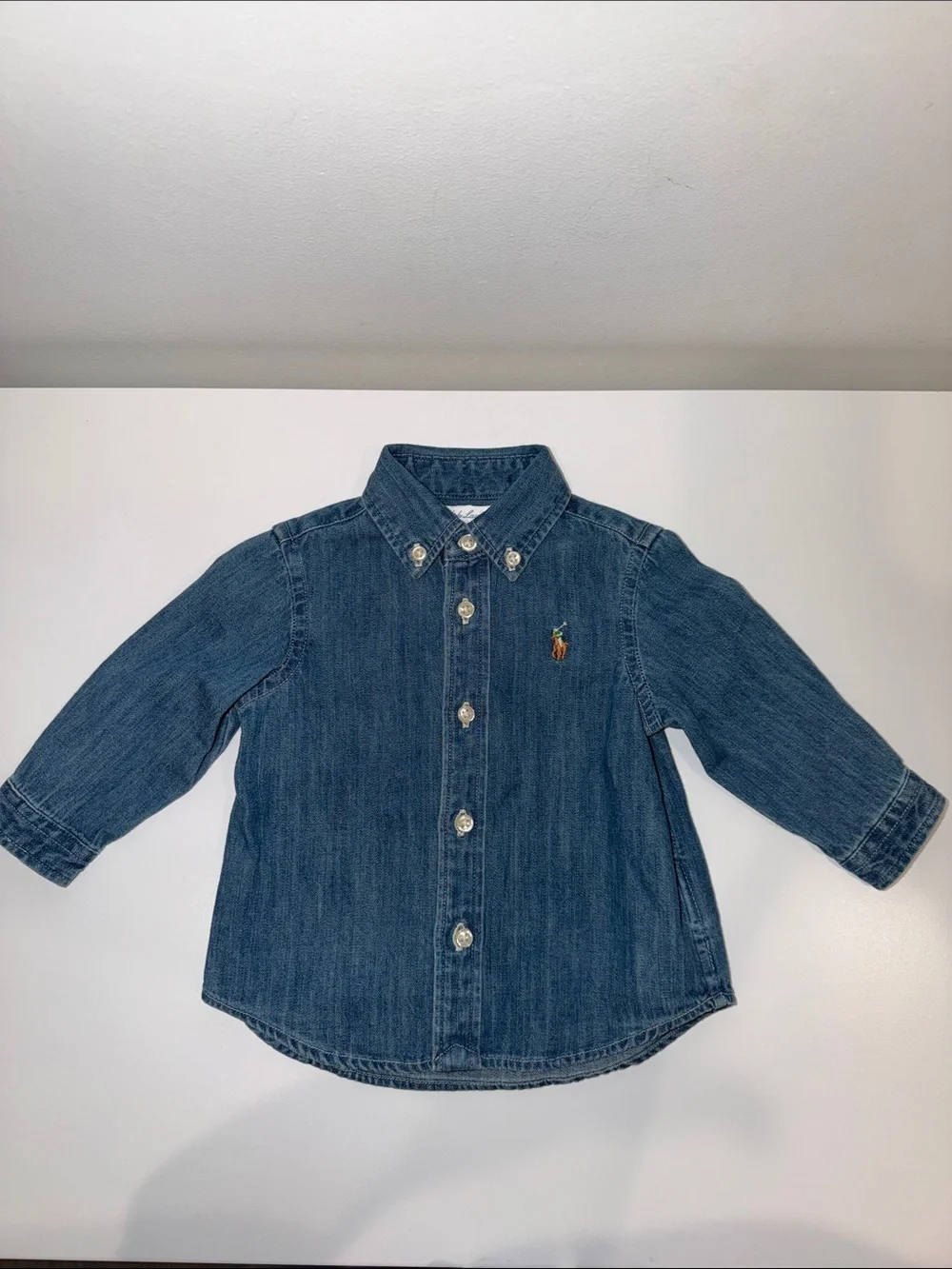 Ralph Lauren Kids Denim Button-Up Jacket in Blue